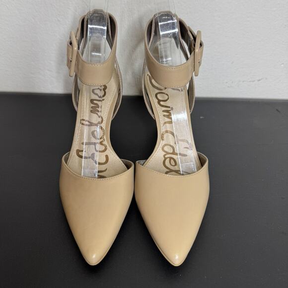 Sam Edelman "Okala" Nude Ankle-Strap Pointed Toe Heels, Size 5.5 - Picture 5 of 8